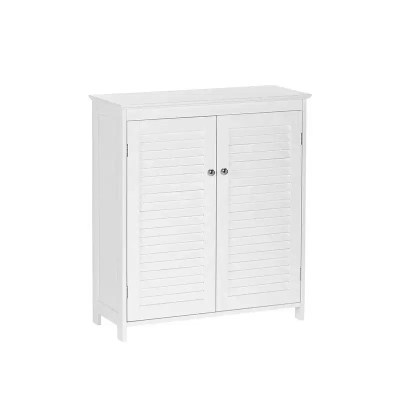 RiverRidge Ellsworth Bathroom and Laundry Storage Floor Cabinet with Doors and Adjustable Shelves - White