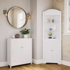 Meuble de rangement au sol RiverRidge Ellsworth pour salle de bain et buanderie avec portes et étagères réglables - Blanc