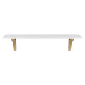 Kate & Laurel All Things 36" x 9" Corblynd Traditional Wood Wall Shelf White/Gold : Elegant Home Decor Storage