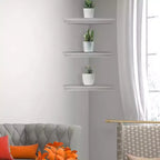 Ensemble de 3 étagères d'angle flottantes en bois blanchi 8" x 16" blanc - American Art Decor : rangement rustique de style ferme en MDF, aucun assemblage requis