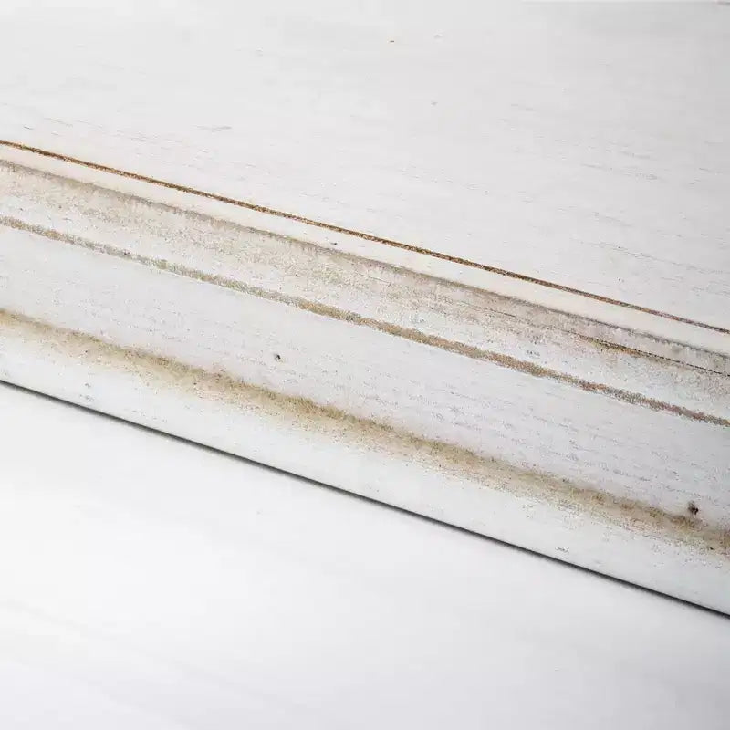 Ensemble de 3 étagères d'angle flottantes en bois blanchi 8" x 16" blanc - American Art Decor : rangement rustique de style ferme en MDF, aucun assemblage requis