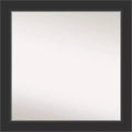 31" x 31" Non-Beveled Corvino Wood Bathroom Wall Mirror Black - Amanti Art: Modern Square, Wall Mount, Wood Frame