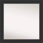 31" x 31" Non-Beveled Corvino Wood Bathroom Wall Mirror Black - Amanti Art: Modern Square, Wall Mount, Wood Frame