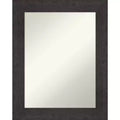 24" x 30" Non-Beveled Rustic Plank Espresso Wall Mirror - Amanti Art: Rectangle, Polystyrene Frame, Wall Mounted