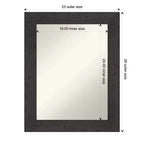 Miroir mural rustique en planches d'Espresso, 24 po x 30 po, sans biseau - Amanti Art : Rectangle, cadre en polystyrène, fixation murale