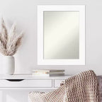 Miroir mural blanc Amanti Art, 61 cm x 76 cm, sans biseau pour armoire