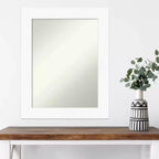 Miroir mural blanc Amanti Art, 61 cm x 76 cm, sans biseau pour armoire