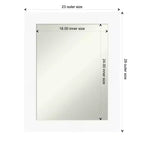 Miroir mural blanc Amanti Art, 61 cm x 76 cm, sans biseau pour armoire
