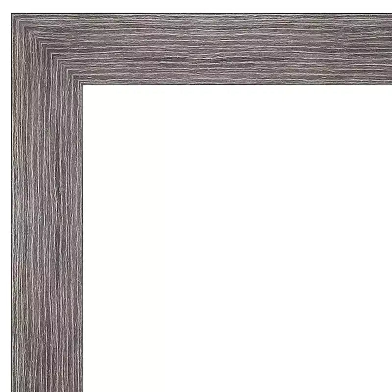 Miroir mural étroit de salle de bain gris rayé sans biseau 30 po x 30 po - Amanti Art : Quincaillerie de montage incluse, cadre en polystyrène