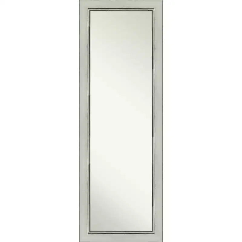 18" x 52" Non-Beveled Flair Silver Patina Full Length on The Door Mirror - Amanti Art: Bedroom Wall Mount, Easy to Hang