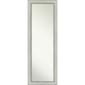 18" x 52" Non-Beveled Flair Silver Patina Full Length on The Door Mirror - Amanti Art: Bedroom Wall Mount, Easy to Hang
