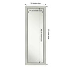 Miroir de porte pleine longueur sans biseau Flair Patina argent 18 po x 52 po – Amanti Art : pour chambre à coucher, montage mural, facile à accrocher