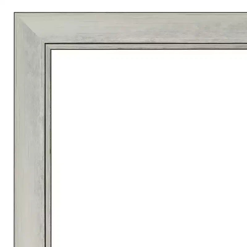 Miroir de porte pleine longueur sans biseau Flair Patina argent 18 po x 52 po – Amanti Art : pour chambre à coucher, montage mural, facile à accrocher