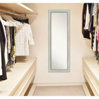 Miroir de porte pleine longueur sans biseau Flair Patina argent 18 po x 52 po – Amanti Art : pour chambre à coucher, montage mural, facile à accrocher