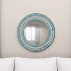 Miroir Mural Sculpté Floral en Bois Beige - Olivia & May : Cottage Champêtre, Cadre en MDF, Aucun Assemblage Requis