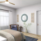 Miroir Mural Sculpté Floral en Bois Beige - Olivia & May : Cottage Champêtre, Cadre en MDF, Aucun Assemblage Requis