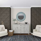 Miroir Mural Sculpté Floral en Bois Beige - Olivia & May : Cottage Champêtre, Cadre en MDF, Aucun Assemblage Requis