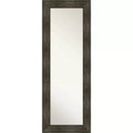 20" x 54" Non-Beveled Rail Rustic Char Full Length on The Door Mirror - Amanti Art: Polystyrene Frame, Includes Mounting Hardware