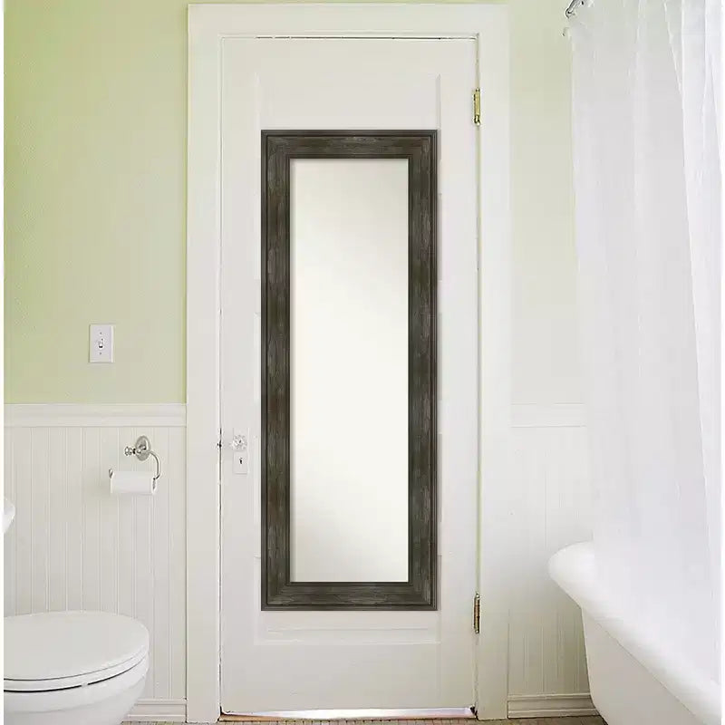 Miroir de porte pleine longueur sans biseau 50,8 cm x 137,2 cm style rustique – Amanti Art : cadre en polystyrène, quincaillerie de montage incluse