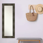 Miroir de porte pleine longueur sans biseau 50,8 cm x 137,2 cm style rustique – Amanti Art : cadre en polystyrène, quincaillerie de montage incluse