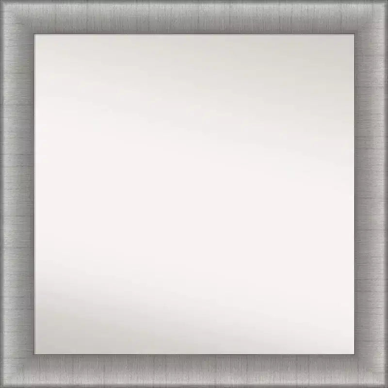 31" x 31" Non-Beveled Elegant Brushed Pewter Wall Mirror - Amanti Art