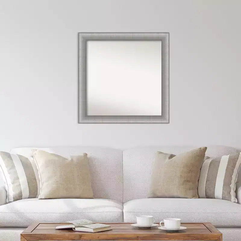Miroir mural élégant en étain brossé non biseauté 31" x 31" - Amanti Art