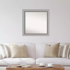 Miroir mural élégant en étain brossé non biseauté 31" x 31" - Amanti Art