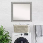 Miroir mural élégant en étain brossé non biseauté 31" x 31" - Amanti Art
