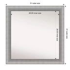 Miroir mural élégant en étain brossé non biseauté 31" x 31" - Amanti Art