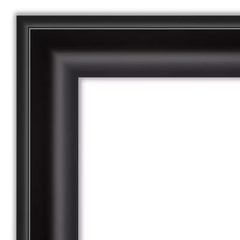 Miroir mural Grand Noir non biseauté 32 po x 32 po - Amanti Art