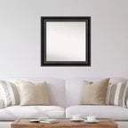 Miroir mural Grand Noir non biseauté 32 po x 32 po - Amanti Art