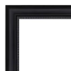 Miroir mural noir Astor non biseauté 41" x 29" - Amanti Art : cadre rectangulaire moderne en polystyrène, quincaillerie de montage incluse