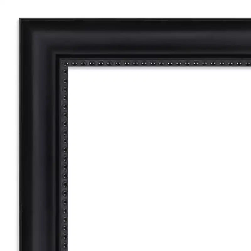 Miroir mural noir Astor non biseauté 41" x 29" - Amanti Art : cadre rectangulaire moderne en polystyrène, quincaillerie de montage incluse