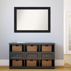 Miroir mural noir Astor non biseauté 41" x 29" - Amanti Art : cadre rectangulaire moderne en polystyrène, quincaillerie de montage incluse