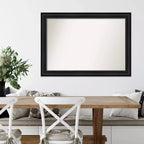 Miroir mural noir Astor non biseauté 41" x 29" - Amanti Art : cadre rectangulaire moderne en polystyrène, quincaillerie de montage incluse