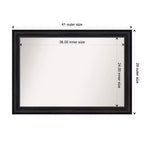 Miroir mural noir Astor non biseauté 41" x 29" - Amanti Art : cadre rectangulaire moderne en polystyrène, quincaillerie de montage incluse