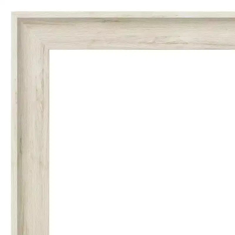 Miroir mural de salle de bain Amanti Art Regal Birch crème non biseauté 33" x 27" : Rectangulaire, cadre en polystyrène, montage mural