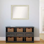 Miroir mural de salle de bain Amanti Art Regal Birch crème non biseauté 33" x 27" : Rectangulaire, cadre en polystyrène, montage mural