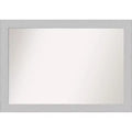 40" x 28" Non-Beveled Shiplap White Wood Bathroom Wall Mirror - Amanti Art: Includes Mounting Hardware, Rectangle Shape
