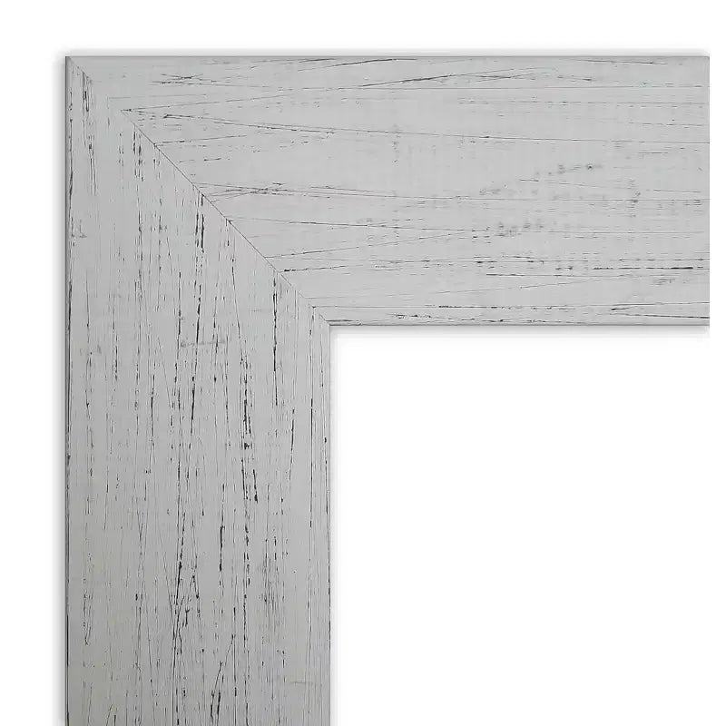 Miroir mural de salle de bain Amanti Art en bois blanc shiplap sans biseau 40" x 28" : matériel de fixation inclus, forme rectangulaire