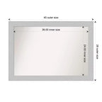 Miroir mural de salle de bain Amanti Art en bois blanc shiplap sans biseau 40" x 28" : matériel de fixation inclus, forme rectangulaire