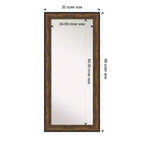 Miroir sur pied plein champ sans biseau en bronze de 32" x 68" Ballroom - Amanti Art