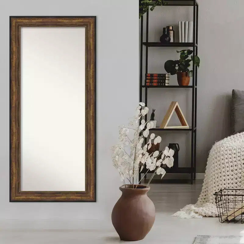 Miroir sur pied plein champ sans biseau en bronze de 32" x 68" Ballroom - Amanti Art