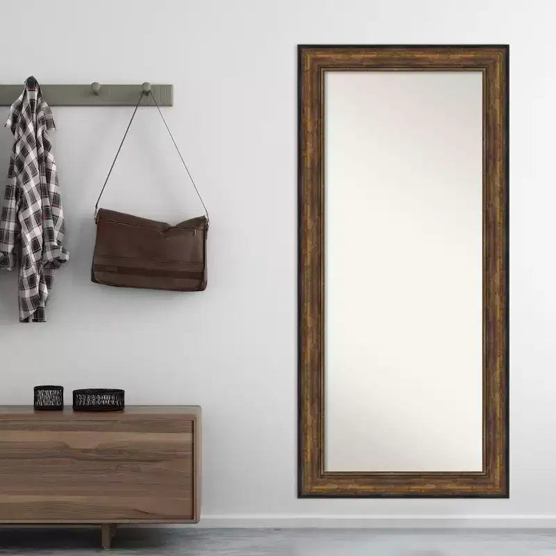 Miroir sur pied plein champ sans biseau en bronze de 32" x 68" Ballroom - Amanti Art