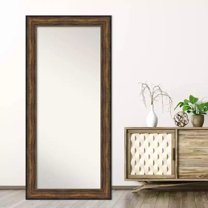 Miroir sur pied plein champ sans biseau en bronze de 32" x 68" Ballroom - Amanti Art