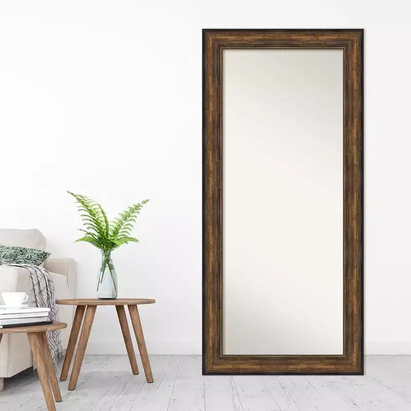 Miroir sur pied plein champ sans biseau en bronze de 32" x 68" Ballroom - Amanti Art