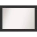 41" x 29" Non-Beveled Corvino Wood Bathroom Wall Mirror Black - Amanti Art: Modern Rectangle, Wall Mount, Wood Frame