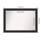 Miroir mural de salle de bain en bois Corvino non biseauté 41" x 29" noir - Amanti Art : Rectangle moderne, fixation murale, cadre en bois