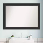 Miroir mural de salle de bain en bois Corvino non biseauté 41" x 29" noir - Amanti Art : Rectangle moderne, fixation murale, cadre en bois