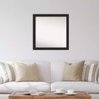 Miroir mural étroit Amanti Art de 76,2 cm x 76,2 cm non biseauté, couleur expresso